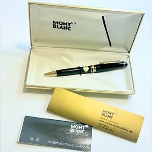 Mont Blanc Black and Gold Pen with Case